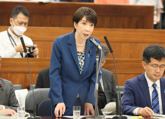 May 28, 2026, Tokyo, Japan - Japanese Prime Minister Sanae Takaichi answers a question at Upper House s health committee session at the National Diet in Tokyo on Thursday, May 28, 2026. (photo by Yoshio Tsunoda AFLO)  aflo_332220087