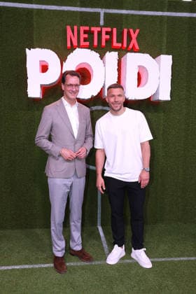 Hendrik Wuest und Lukas Podolski bei der Poldi Doku Netflix Serien Premiere am 27.05.2026 in Koeln Hendrik Wuest and Lukas Podolski attend the premiere of the Poldi documentary series on Netflix on May 27, 2026 at Rheinenergiestadion in Cologne, Germany Poldi Netflix Serien Premiere in Koeln 