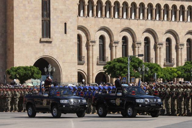 ARMENIA, YEREVAN - MAY 28, 2026: A military parade in Republic Square marks the 103rd anniversary of the First Armenian Republic. Alexander Patrin TASS  93123949