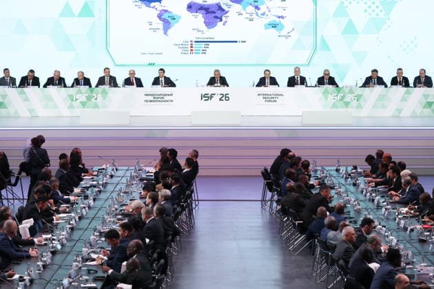 RUSSIA, MOSCOW REGION - MAY 28, 2026: The opening of the 14th International Meeting of High Representatives for Security Issues is held on the sidelines of the 1st International Security Forum. Valery Sharifulin TASS  93124190
