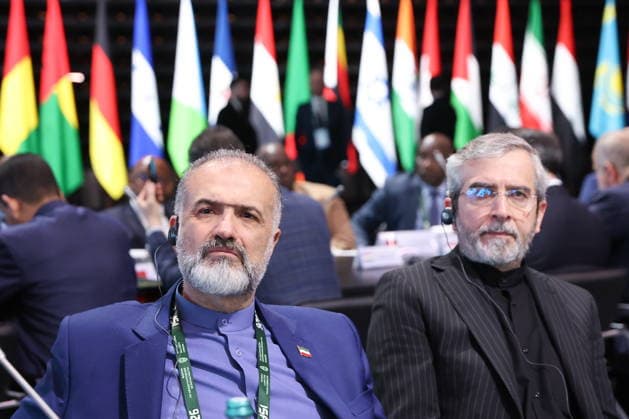 RUSSIA, MOSCOW REGION - MAY 28, 2026: Iran s Foreign Minister Abbas Araghchi (L) attends the opening of the 14th International Meeting of High Representatives for Security Issues on the sidelines of the 1st International Security Forum. Valery Sharifulin TASS  93125129
