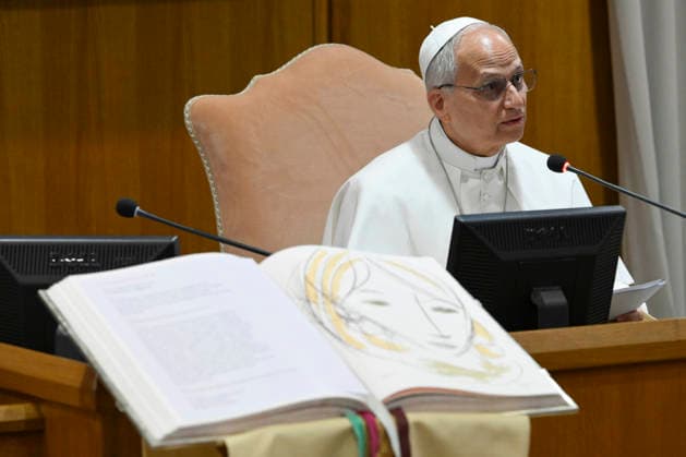 ITALY - POPE LEO XIV MEETS WITH THE BISHOPS OF THE ITALIAN EPISCOPAL CONFERENCE AT THE VATICAN - 2026 5 28 Italy, Rome, Vatican, 2026 5 28. Pope leo XIV meets with the bishops of the Italian Episcopal Conference at the Vatican, EDITORIAL USE ONLY - NO BOOKS Copyright: xVATICANxMEDIAx
