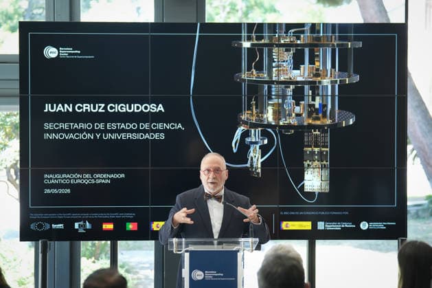 The Barcelona Supercomputing Center presents the MareNostrum Ona quantum computer in Barcelona The Secretary of State for Science, Innovation and Universities, Juan Cruz, during the official presentation ceremony and subsequent attention to the media, at the facilities of the Plaza Eusebi Güell, on May 28, 2026, in Barcelona, Catalonia Spain The technical and institutional meeting brings together the Minister of Research of the Catalan Government, the Secretaries of State for Science and Digitization, the Director of the BSC and the Rector of the UPC to present the operational capabilities of this advanced computing infrastructure, a milestone that reinforces the scientific leadership of the BSC, the Secretaries of State for Science and Di  Copyright: xDavidxZorrakinox 7556395