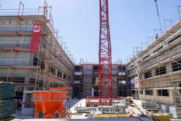 Richtfest des Neubau Zollamt Mainz und Finanzkontrolle Schwarzarbeit (FKS) im Mainzer Stadtteil Hechtsheim, Rohbau 28.05.26 *** Topping-out ceremony for the new Mainz customs office and FKS financial control unit in the Mainz district of Hechtsheim, shell construction 28 05 26