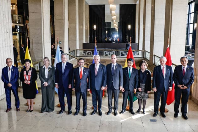 Santiago, May 28, 2026 President of the Republic Jose Antonio Kast together with the Minister of Foreign Affairs, Francisco Perez Mackenna, are photographed together with the delegations during the inauguration of the High Level Meeting Santiago Regional Commitment Against Transnational Organized Crime Diego Martin Aton Chile, Aton 1159574 jpeg  Copyright: DIEGOxMARTIN ATONxCHILE