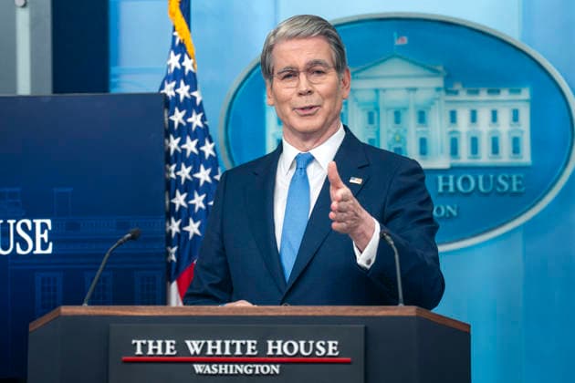 Treasury Secretary Bessent Holds Press Conference to Announce Trump Accounts App Secretary of the Treasury Scott Bessent speaks during a press briefing in the James S. Brady Briefing Room at the White House in Washington, DC on Thursday, May 28, 2026. Bessent spoke about the Trump Accounts app, a provision of Trump’s tax legislation, would be launched today, which gives every newborn with an account opened by their parents $1,000 to be invested in the stock market by private firms and made accessible when they turn 18. Photo by Bonnie Cash Pool ABACAPRESS.COM WASHINGTON DC United States  Copyright: xPool ABACAx