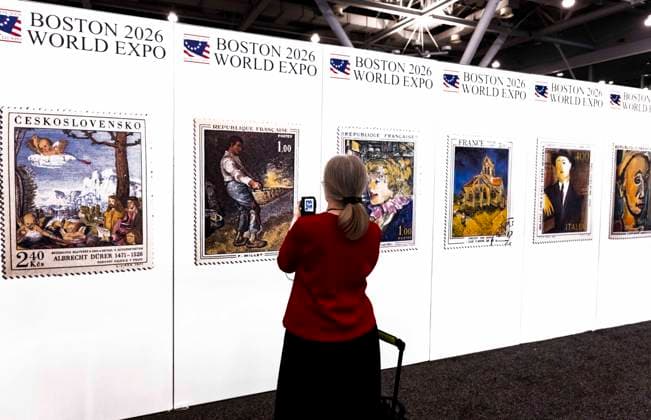 May 28, 2026 - Boston, Massachusetts, USA - Held once every ten years, the Boston 2026 World Expo attracts thousands of stamp collectors with its dealers, displays and presentations about the hobby and business of philately. Boston USA - ZUMAce6_ 20260528_zaf_ce6_007 Copyright: xBrianxCahnx