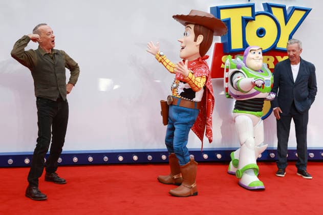 Tom Hanks, Woody, Buzz Lightyear und Tim Allen beim UK Launch Event des Animationsfilms Toy Story 5 im Odeon Luxe Leicester Square. London, 28.05.2026 *** Tom Hanks, Woody, Buzz Lightyear and Tim Allen at the UK launch event for the animated film Toy Story 5 at the Odeon Luxe Leicester Square London, 28 05 2026 Foto:xD.xJonesx xFuturexImagex toy_story_6541