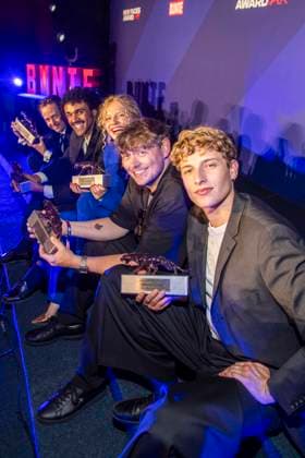 ABB NEWFACES- Tom Schilling, Langston Uibel, Kya-Celina Barucki, Marcel Philip Ginolas und Jonathan Kriener Preistraeger zu Gast auf der Party bei der Verleihung der Bunte New Faces Award Film im Delphi Filmpalast am Zoo am 28.05.2026 in Berlin Berlin Deutschland *** ABB NEWFACES Tom Schilling, Langston Uibel, Kya Celina Barucki, Marcel Philip Ginolas and Jonathan Kriener award winners as guests at the party at the Bunte New Faces Award Film ceremony at Delphi Filmpalast am Zoo on 28 05 2026 in Berlin Berlin Germany