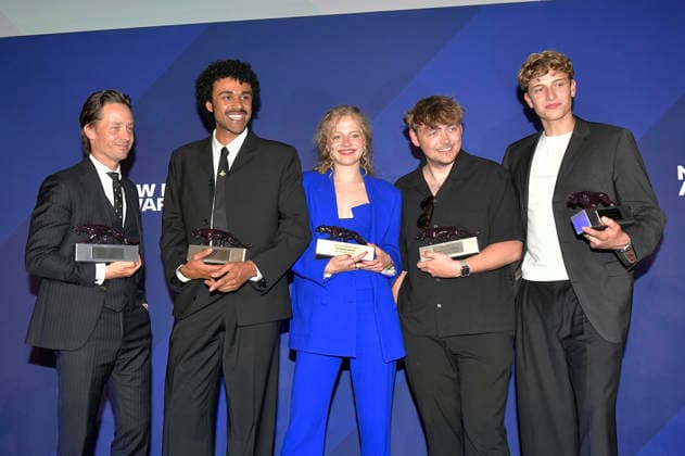 Tom Schilling, Langston Uibel, Kya-Celina Barucki, Marc Philip Ginolas und Jonathan Kriener bei der Verleihung der Bunte New Faces Awards Film 2026 im Delphi Filmpalast. Berlin, 28.05.2026 *** Tom Schilling, Langston Uibel, Kya Celina Barucki, Marc Philip Ginolas and Jonathan Kriener at the presentation of the Bunte New Faces Awards Film 2026 at the Delphi Filmpalast Berlin, 28 05 2026 Foto:xM.xBehrensx xFuturexImagex new_faces_6676