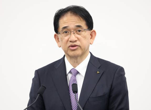 May 29, 2026, Tokyo, Japan - Japan s automaker Mitsubishi Motors (MMC) president and COO Keisuke Kishiura announces the company s mid to long term business strategy at the company s headquarters Tokyo on Friday, May 29, 2026. MMC said all new Pajero cross-country SUV would come back to the market in this year. (photo by Yoshio Tsunoda AFLO)  aflo_332350093