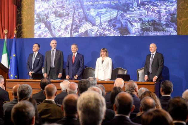 IPA85155509 - Rome Bank of Italy Annual Report on 2025. Final remarks by the Governor - pictured are Fabio Panetta and members of the directorate Paolo Angelini Chiara Scotti Sergio Nicoletti AltimariGian Luca Trequattrini  Copyright: xSTEFANOxCAROFEIx xSTEFANOxCAROFEIx xFOTOGRAMMAx 85155509