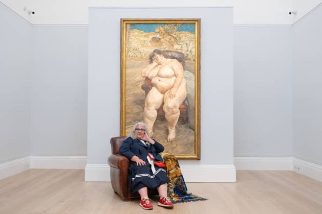 May 29, 2026, London, England, United Kingdom: SothebyÃ¢â‚¬â ¢s presents Lucian FreudÃ¢â‚¬â ¢s Ã¢â‚¬ËœSleeping by the Lion CarpetÃ¢â‚¬â ¢ (est. GBP25-35 million) in London, alongside the paintingÃ¢â‚¬â ¢s sitter SUE TILLEY. The work, part of FreudÃ¢â‚¬â ¢s final major portrait series, will be on view until June 23 before auction on June 24 as part of the Lewis Collection. London United Kingdom - ZUMAk172 20260529_zip_k172_004 Copyright: xThomasxKrychx