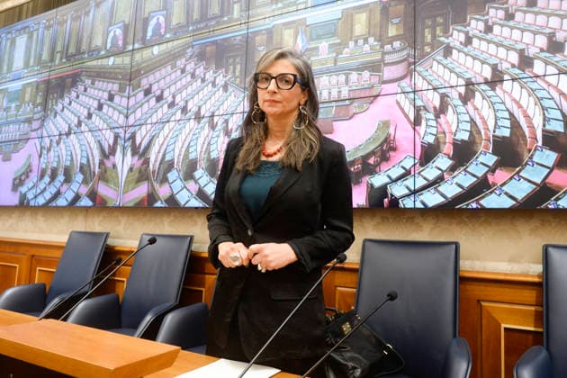 IPA85160431 - Rome Senate presentation of UN special rapporteur s report on the occupied Palestinian territories, pictured is Francesca Albanese  Copyright: xSTEFANOxCAROFEIx xSTEFANOxCAROFEIx xFOTOGRAMMAx 85160431