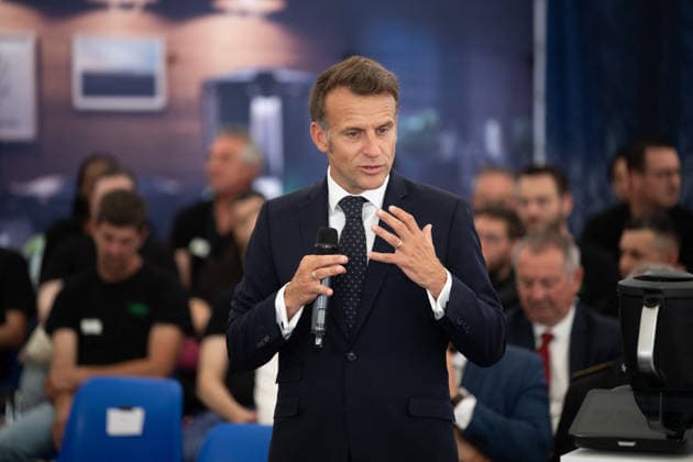 French President Emmanuel Macron speaks during a visit to the Vorwerk factory producing Thermomix kitchen appliances as part of the Choose France Days in Donnemain Saint Mames, France, on May 29, 2026 Grégoire Campione Pool Bestimage French President Emmanuel Macron visits the Vorwerk factory producing Thermomix kitchen appliances as part of the Choose France Days in Donnemain Saint Mames, France, on May 29, 2026 Donnemain Saint Mames France  Copyright: xGrÃ goirexCampione Pool BestimagexGrÃ goirexCampione Pool Bestimagex