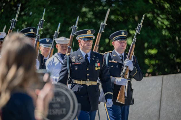 May 29, 2026, Arlington, Virginia, United States: A ceremonial wreath is laid at the gravesite of President JOHN F. KENNEDY during a wreath-laying ceremony marking what would have been his 109th birthday at Arlington National Cemetery. Arlington United States - ZUMAk206 20260529_znp_k206_001 Copyright: xMattxKaminskyx
