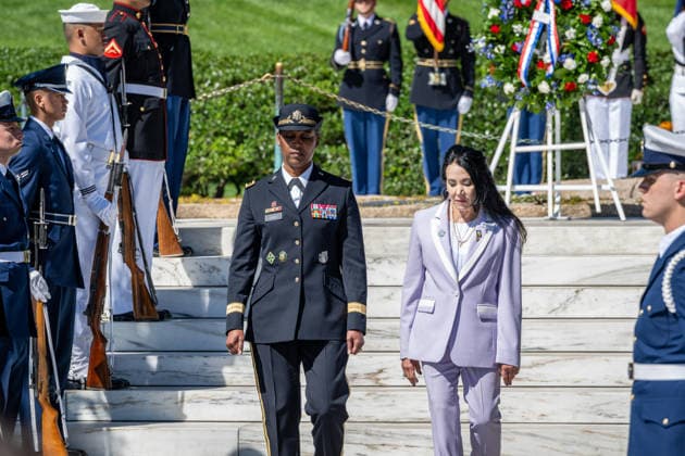 May 29, 2026, Arlington, Virginia, United States: A ceremonial wreath is laid at the gravesite of President JOHN F. KENNEDY during a wreath-laying ceremony marking what would have been his 109th birthday at Arlington National Cemetery. Arlington United States  - ZUMAk206 20260529_znp_k206_016 Copyright: xMattxKaminskyx