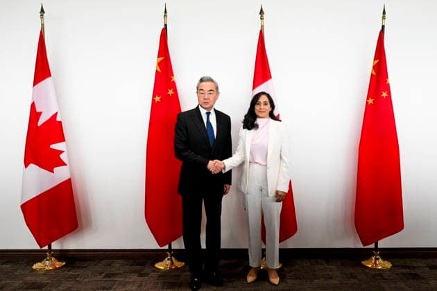 May 29, 2026, Ottawa, On, Canada: Minister of Foreign Affairs Anita Anand, right, meets with the Foreign Minister of China Wang Yi at Global Affairs Canada in Ottawa, on Friday, May 29, 2026. Ottawa Canada  - ZUMAc35_ 20260529_zaf_c35_001 Copyright: xSpencerxColbyx