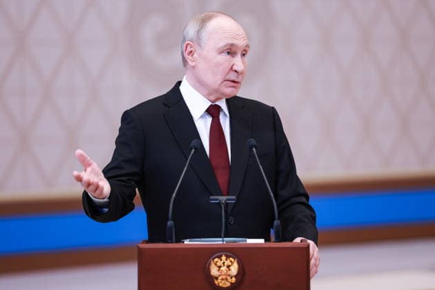 KAZAKHSTAN, ASTANA - MAY 29, 2026: Russia s President Vladimir Putin gives a press briefing following a meeting of the Supreme Eurasian Economic Council. Alexander Shcherbak TASS  93170525