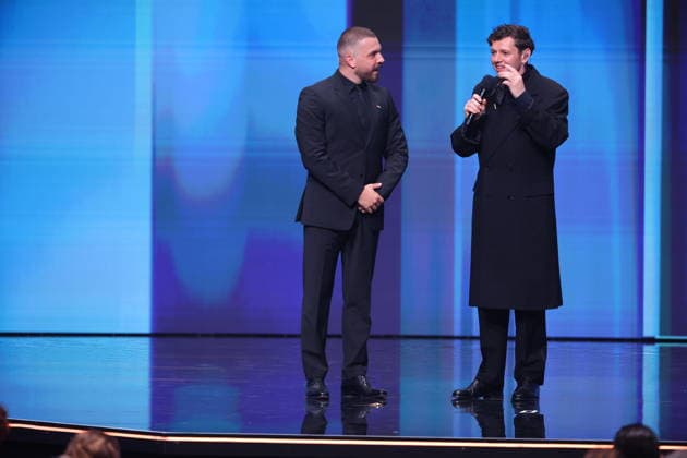 DEUTSCHER FILMPREIS 2026 - SHOW Edin Hasanovic Laudator BESTE MÄNNLICHE NEBENROLLE und Christian Friedel bei der Verleihung DEUTSCHER FILMPREIS 2026 in Berlin *** GERMAN FILM AWARD 2026 SHOW Edin Hasanovic laudator BEST MALE NEBENROLLE and Christian Friedel at the GERMAN FILM AWARD 2026 ceremony in Berlin Copyright: xEventpressxFuhrx