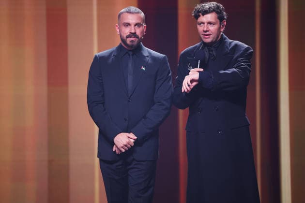 DEUTSCHER FILMPREIS 2026 - SHOW Edin Hasanovic Laudator BESTE MÄNNLICHE NEBENROLLE und Christian Friedel bei der Verleihung DEUTSCHER FILMPREIS 2026 in Berlin *** GERMAN FILM AWARD 2026 SHOW Edin Hasanovic laudator BEST MALE NEBENROLLE and Christian Friedel at the GERMAN FILM AWARD 2026 ceremony in Berlin Copyright: xEventpressxFuhrx