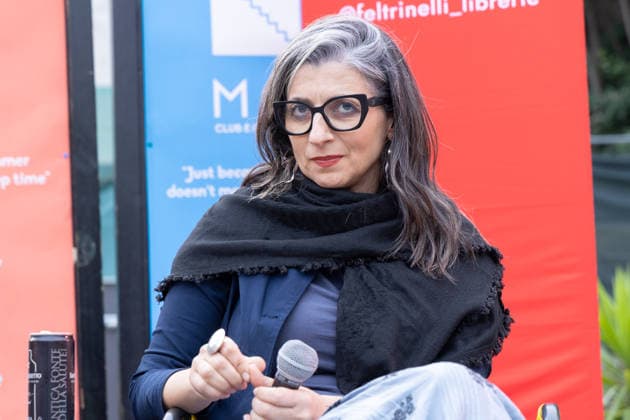 IPA85166846 - Francesca Albanese during the presentation of her new book entitled The Light of Awakening at the Monk in Rome  Copyright: xMatteoxNardonex xx 85166846
