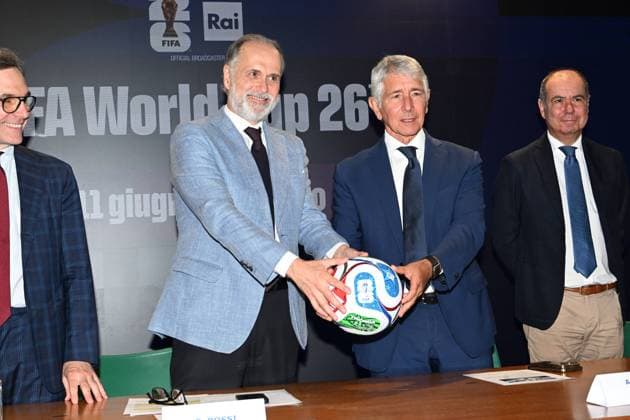 IPA85167249 - Rome : Olympic Stadium Press Room . Presentation FIFA World Cup 2026 . In the photo : Giampaolo Rossi,Andrea Abodi  Copyright: xMaurizioxD Avanzox xMaurizioxDxAvanzox 85167249