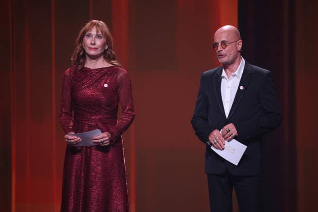 DEUTSCHER FILMPREIS 2026 - SHOW Christian Berkel & Andrea Sawatzki Laudatoren BESTER SCHNITT bei der Verleihung DEUTSCHER FILMPREIS 2026 in Berlin *** GERMAN FILM AWARD 2026 SHOW Christian Berkel Andrea Sawatzki Laudators BEST EDIT at the GERMAN FILM AWARD 2026 ceremony in Berlin Copyright: xEventpressxFuhrx