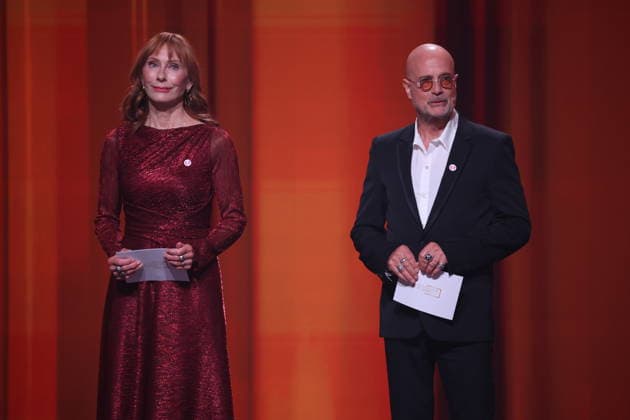 DEUTSCHER FILMPREIS 2026 - SHOW Christian Berkel & Andrea Sawatzki Laudatoren BESTER SCHNITT bei der Verleihung DEUTSCHER FILMPREIS 2026 in Berlin *** GERMAN FILM AWARD 2026 SHOW Christian Berkel Andrea Sawatzki Laudators BEST EDIT at the GERMAN FILM AWARD 2026 ceremony in Berlin Copyright: xEventpressxFuhrx