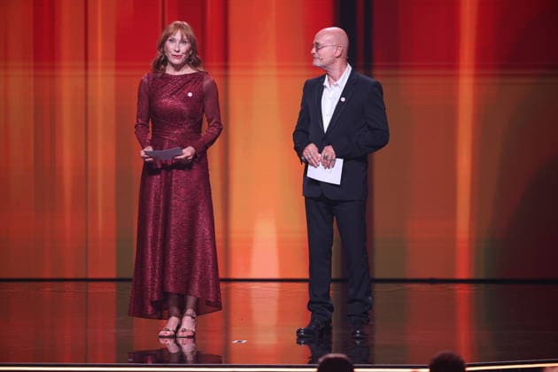 DEUTSCHER FILMPREIS 2026 - SHOW Christian Berkel & Andrea Sawatzki Laudatoren BESTER SCHNITT bei der Verleihung DEUTSCHER FILMPREIS 2026 in Berlin *** GERMAN FILM AWARD 2026 SHOW Christian Berkel Andrea Sawatzki Laudators BEST EDIT at the GERMAN FILM AWARD 2026 ceremony in Berlin Copyright: xEventpressxFuhrx