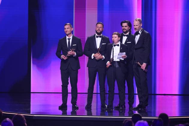 DEUTSCHER FILMPREIS 2026 - SHOW Claudio Demel, Billie Mind, Kai Tebbel, Sebastian Heyser, Jürgen Schulz IN DIE SONNE SCHAUEN- BESTE TONGESTALTUNG bei der Verleihung DEUTSCHER FILMPREIS 2026 in Berlin *** GERMAN FILM AWARD 2026 SHOW Claudio Demel, Billie Mind, Kai Tebbel, Sebastian Heyser, Jürgen Schulz IN DIE SONNE SCHAUEN BESTE TONGESTALTUNG at the GERMAN FILM AWARD 2026 ceremony in Berlin Copyright: xEventpressxFuhrx