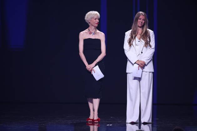 DEUTSCHER FILMPREIS 2026 - SHOW Nina und Katja Eichinger Laudatorinnen BERND EICHINGER PREIS bei der Verleihung DEUTSCHER FILMPREIS 2026 in Berlin *** GERMAN FILM AWARD 2026 SHOW Nina and Katja Eichinger present the BERND EICHINGER AWARD at the GERMAN FILM AWARD 2026 ceremony in Berlin Copyright: xEventpressxFuhrx