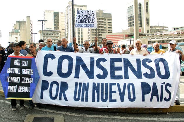 Retirees protest in Caracas on Senior Citizens’ Day over living conditions CARACAS, VENEZUELA - MAY 29: Retirees and pensioners gather at the corner of Salas Street on Senior Citizens’ Day to protest and demand improved living conditions, including a fair increase in pensions and access to essential social benefits, in Caracas, Venezuela, on May 29, 2026. Representatives from various sectors, including education, health, and universities, submit formal complaints and documents calling for dignified pensions, improved healthcare, and recovery of purchasing power. Diko Betancourt Anadolu Caracas Venezuela. Editorial use only. Please get in touch for any other usage.  Copyright: x2026xAnadoluxDikoxBetancourtx