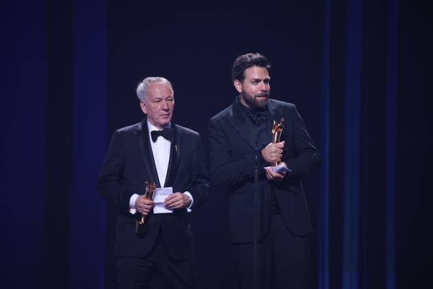 DEUTSCHER FILMPREIS 2026 - SHOW Thomas Wöbke und Philipp Trauer - BERND EICHINGER PREIS bei der Verleihung DEUTSCHER FILMPREIS 2026 in Berlin *** GERMAN FILM AWARD 2026 SHOW Thomas Wöbke and Philipp Trauer BERND EICHINGER PRIZE at the GERMAN FILM AWARD 2026 ceremony in Berlin Copyright: xEventpressxFuhrx