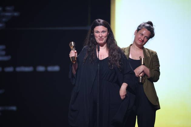 DEUTSCHER FILMPREIS 2026 - SHOW Mascha Schilinski, Louise Peter Â· IN DIE SONNE SCHAUEN - BESTES DREHBUCH bei der Verleihung DEUTSCHER FILMPREIS 2026 in Berlin *** GERMAN FILM AWARD 2026 SHOW Mascha Schilinski, Louise Peter Â- IN DIE SONNE SCHAUEN BEST SCREENWRITING at the GERMAN FILM AWARD 2026 ceremony in Berlin Copyright: xEventpressxFuhrx