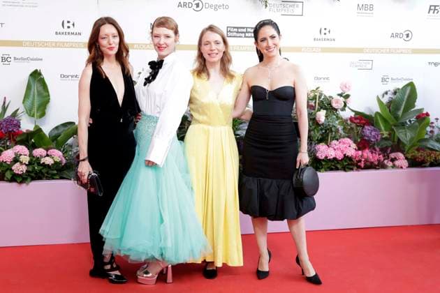 29.05.2026, Sarah Bauerett, Lavinia Wilson, Anna Brueggemann and Vidina Popov , bei der Verleihung des Deutscher Filmpreis, 2026, Lola, in Berlin, Roter Teppich, *** 29 05 2026, Sarah Bauerett, Lavinia Wilson, Anna Brueggemann and Vidina Popov , at the award ceremony of the German Film Award, 2026, Lola, in Berlin, Red Carpet,