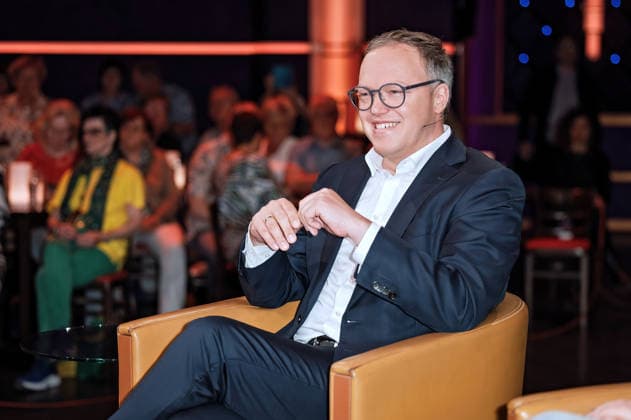 MDR - Riverboat. Mario Voigt ( CDU Ministerpräsident Thüringen ) anläßlich der Aufzeichnung der MDR - Talkshow Riverboat am 29.05.2026 in der Mediacity Leipzig. 20260529SFL0064 *** MDR Riverboat Mario Voigt CDU Prime Minister of Thuringia on the occasion of the recording of the MDR talk show Riverboat on 29 05 2026 at Mediacity Leipzig 20260529SFL0064