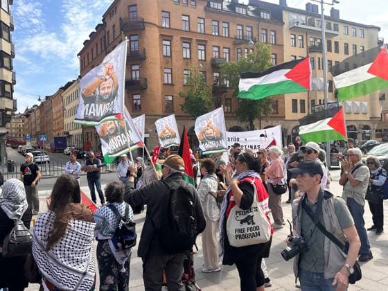 News Bilder des Tages Israeli attacks on Palestine and Lebanon were protested in Sweden STOCKHOLM, SWEDEN - MAY 30: Demonstrators, holding banners and flags, gather to protest against Israel s ongoing attacks on the Gaza Strip and Lebanon, on May 30, 2026 in Stockholm, Sweden. Atila Altuntas Anadolu Stockholm Sweden. Editorial use only. Please get in touch for any other usage.  Copyright: x2026xAnadoluxAtilaxAltuntasx