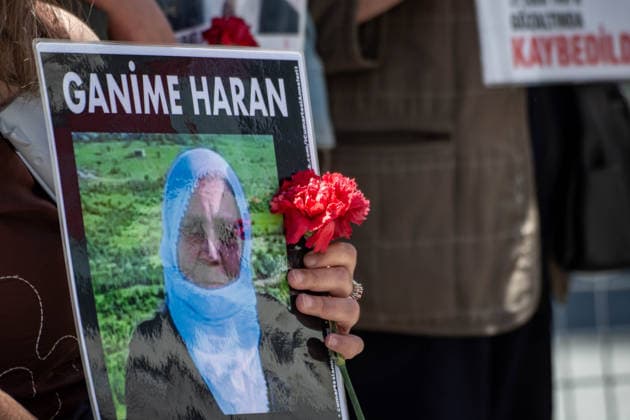 May 30, 2026, Istanbul, Istanbul, Turkey: Relatives of victims of enforced disappearances gather during the 1105th weekly vigil of the Saturday Mothers at Galatasaray Square in Istanbul, Turkey, on May 30, 2026. Families spent another holiday searching for answers about their missing loved ones and demanding truth, justice, and accountability. During a press statement, participants asked authorities to clarify the fate and whereabouts of those who disappeared in custody and reiterated their call for an end to impunity. The Saturday Mothers have continued their peaceful struggle for decades to uncover the fate of forcibly disappeared individuals in Turkey. Istanbul Turkey - ZUMAt171 20260530_zip_t171_018 Copyright: xAbdullahxTepelix