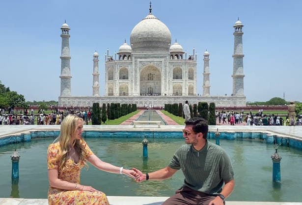 RECORD DATE NOT STATED Daughter of US President Donald Trump, Tiffany Trump with her husband visits the Taj Mahal Agra, May 30 (ANI): Daughter of US President Donald Trump, Tiffany Trump with her husband visits the Taj Mahal, in Agra on Saturday. (ANI Video Grab) Agra Uttar Pradesh India Copyright: xANIx ANI_20260530059