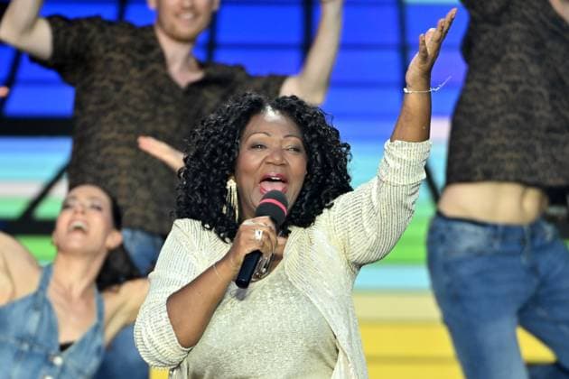 30.05.2026, STARnacht am Neusiedler See im Burgenland (AUT), Seebühne Mörbisch, Im Bild zu sehen: Boney M. feat. Liz Mitchell, *** 30 05 2026, STARnacht am Neusiedler See im Burgenland AUT , Seebühne Mörbisch, In the picture you can see Boney M feat Liz Mitchell,