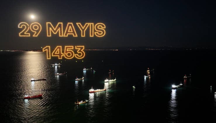 573rd anniversary of the Conquest of Istanbul ISTANBUL, TURKIYE - MAY 30: A synchronized drone light show, organized by the Istanbul Governorate to commemorate the 573rd anniversary of the Conquest of Istanbul, is held at the Yenikapi Event Space in Istanbul, Turkiye, on May 30, 2026. Islam Yakut Anadolu Istanbul Turkey. Editorial use only. Please get in touch for any other usage.  Copyright: x2026xAnadoluxIslamxYakutx
