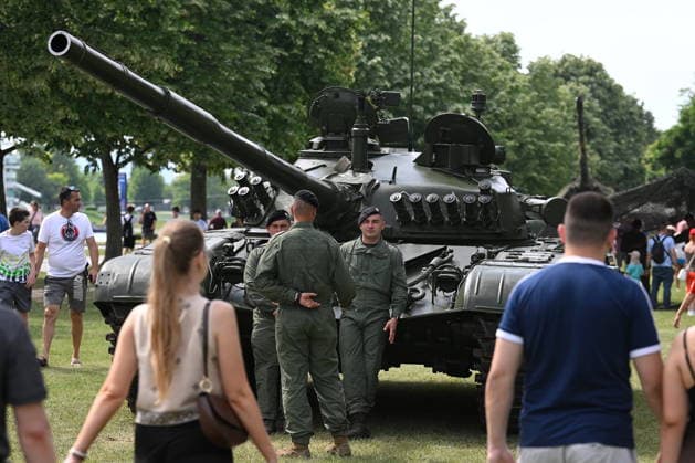 Zagreb, 30.05.2026 - National Day celebrated on Jarun Croatia, Zagreb, 300526. Jarun Recreational and Sports Center. On the occasion of the Statehood Day, a special program was organized, which included attractive exercises to demonstrate the capabilities of the Croatian Army with the participation of guests from the partner countries of Austria, Italy, Hungary, the United States and Slovenia. Photo: Goran Mehkek CROPIX Zagreb Croatia Copyright: xxGoranxMehkekx dan_drzavnosti_vojska84-300526