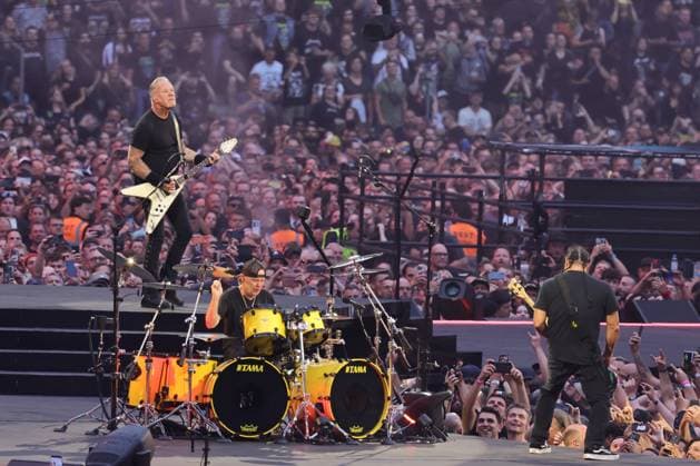 30.05.2026, Metallica im Konzert live im Olympiastadion, Berlin, Sänger und Gitarrist James Hetfield, Kirk Hammet, Lars Ulrich, Robert Trujilo, Berlin *** 30 05 2026, Metallica in concert live at the Olympiastadion, Berlin, singer and guitarist James Hetfield, Kirk Hammet, Lars Ulrich, Robert Trujilo, Berlin