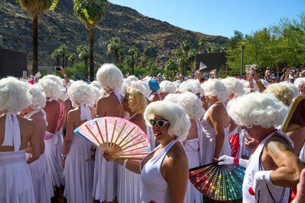 May 30, 2026, Palm Springs, California, USA: Thousands of people and more than 1,000 participants dressed as Marilyn Monroe gather in downtown Palm Springs, California, during an event celebrating the 100th anniversary of Monroe s birth on May 30, 2026. Organizers announced that 1,034 participants took part, surpassing the previous Guinness World Record for the largest gathering of people dressed as Marilyn Monroe. The event was held near the city s iconic 26-foot-tall Marilyn Monroe statue and attracted visitors from across the United States and beyond. Palm Springs USA - ZUMAi11_ 20260530_aap_i11_007 Copyright: xIanxL.xSitrenx