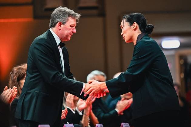 President of the jury Gilles Ledure and Leland Ko of the United States Canada pictured after finishing in third place at the final of the 2026 Queen Elisabeth Cello Competition, at the Brussels Bozar concert hall, Saturday 30 May 2026. This year s edition of the competition for career-starting musicians takes place from 4 to 30 May.  EMILExWINDAL 175512803
