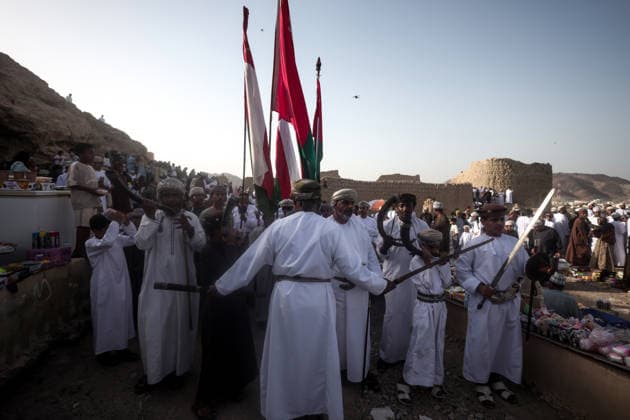 Fanja Azwa Festival in Oman FANJA, OMAN - MAY 30: Hundreds of people gather to take part in the traditional Fanja Azwa cultural event, a centuries-old celebration held during religious holidays, in Fanja, Ad Dakhiliyah region, Oman on May 30, 2026. The event, which has a history spanning more than 500 years, featured mass processions and performances of traditional Omani folk arts. The celebrations concluded with a ceremonial cannon firing. Shady Alassar Anadolu Fanja Oman. Editorial use only. Please get in touch for any other usage.  Copyright: x2026xAnadoluxShadyxAlassarx