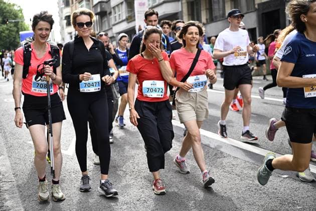 Queen Mathilde of Belgium is walking the 46th edition of the Brussels 20km run, Sunday 31 May 2026 in Brussels.  JASPERxJACOBS 1078047585st