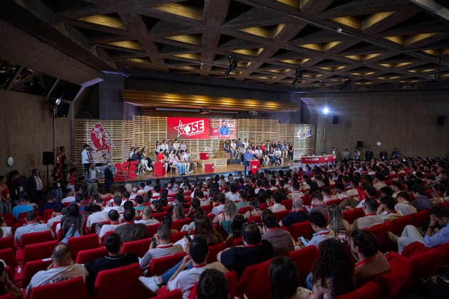 Pedro Sánchez closes the Socialist Youth Congress in Madrid The Secretary General of the PSOE and President of the Government, Pedro Sánchez, during the closing ceremony of the 27th JSE Congress, at the UGT Madrid headquarters, on May 31, 2026, in Madrid Spain This meeting with the Socialist Youth of Spain is Sánchezs first appearance at a party meeting following the latest court developments 31 MAY 2026 Jesús Hellí Madrid Madrid Madrid Spain  Copyright: xJesusxHellinx 7561894