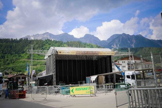 31.05.2026, Schladming, AUT, Unterwegs in Steiermark, Aufbau, SummerOpening Schladming 2026, Bild Aufbau, *** 31 05 2026, Schladming, AUT, On the road in Styria, Setup, SummerOpening Schladming 2026, Image Setup,